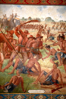 Ayutthaya Mural Depicting A Burmese War