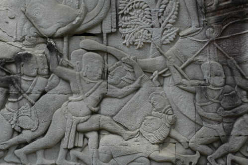 Stone mural of Cham wars Angkor